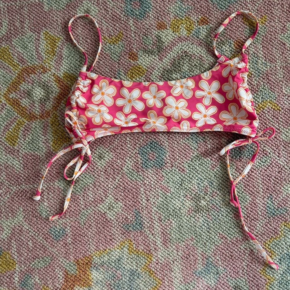 PacSun Pink Floral Kids Bikini Top